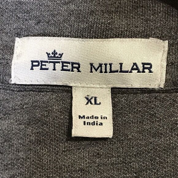 Peter Millar Quarter Zip Pullover Mens XL Gray Modal Blend L Sleeve Golf Sweater - Picture 7 of 9